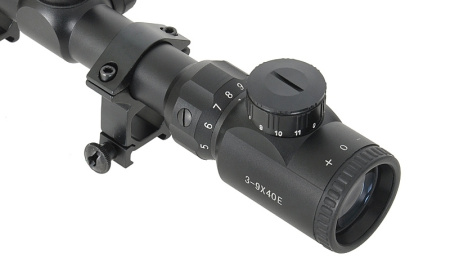 Scope 3-9x40E with high mounting rings [ACM]