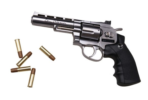 ASG Модель револьвера Dan Wesson 4" MB Silver, серебр