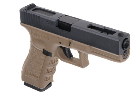 Страйкбольный пистолет WE GLOCK-18 gen3, авт, металл слайд WE-G002A-TAN