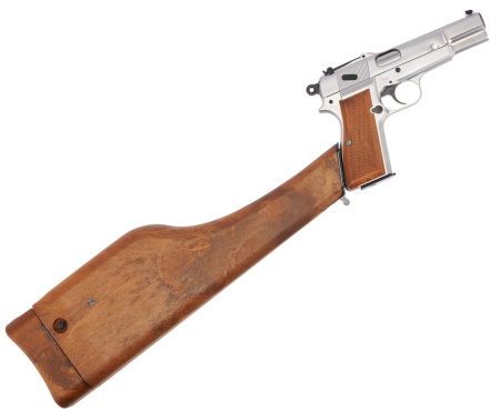WE BROWNING HI POWER, хромированный, металл