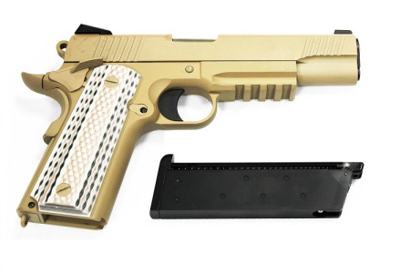 Страйкбольный пистолет WE Colt M45A1 Tan, металл, GBB WE-E015-TAN