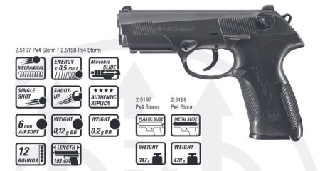 Umarex Beretta Px4 Storm Spring, Metall Slide 2.5198