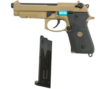 Страйкбольный пистолет WE Beretta M9A1 Rail Tan 6 мм, GBB, Gas WE-M009-TAN