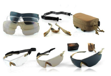 Goggles BOLLE COMBAT Tan with Clear, Smoke and Yellow lens