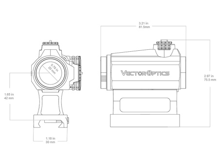 Коллиматор Vector Optics Maverick-III 1x22 S-MIL Rubber Cover 3 МOA красная арт.: SCRD-41