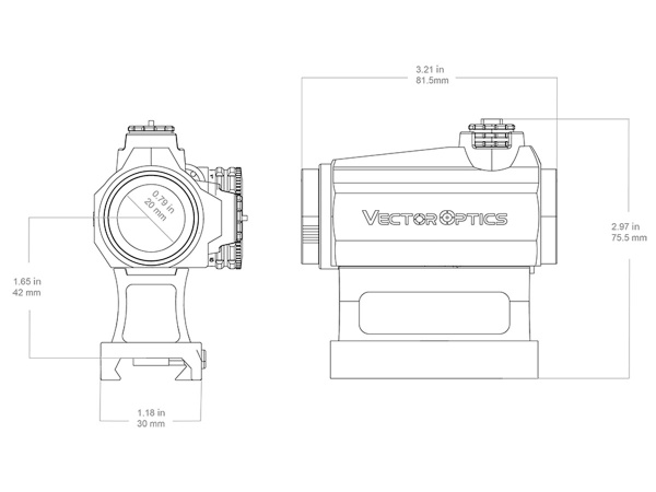 Коллиматор Vector Optics Maverick-III 1x22 S-MIL Rubber Cover 3 МOA красная арт.: SCRD-41
