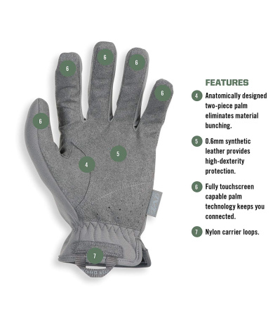 Перчатки Mechanix Tactical FastFit Wolf Grey NEW | цвет серый | (FFTAB-88)