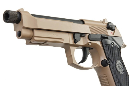 Страйкбольный пистолет KJW M9 A1 GBB, GAS, TAN, металл, рельса