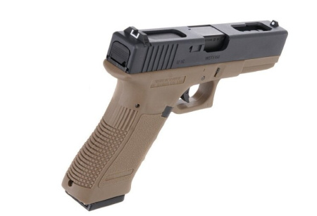 Страйкбольный пистолет WE GLOCK-18 gen3, авт, металл слайд WE-G002A-TAN