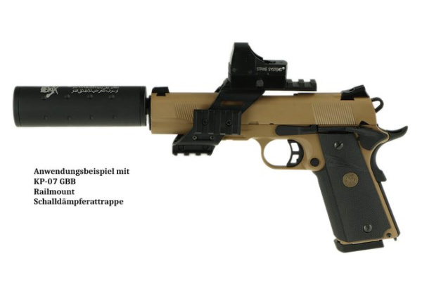 Страйкбольный пистолет KJW COLT M1911 M.E.U. GBB, GAS, TAN, металл, резьба на стволе - KP-07-TBC.GAS TAN