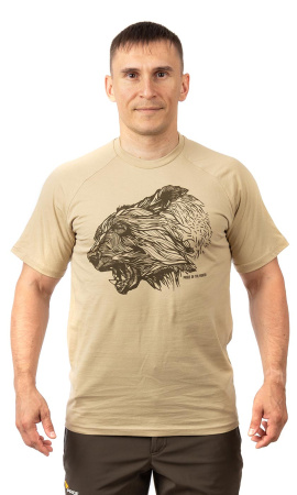 Футболка PRIDE Taiga king (Тайга кинг) хлопок, бежевый [NOVATEX]