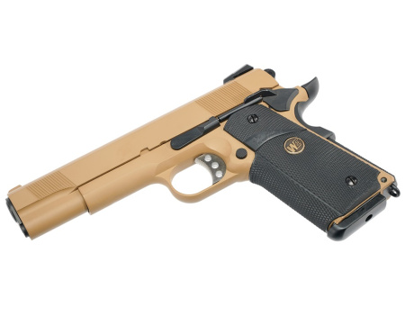 Страйкбольный пистолет WE COLT M1911А1, металл, без рельсы, M.E.U., WE-E008A-TAN