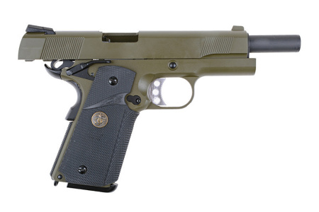 Страйкбольный пистолет WE COLT M1911А1, металл, M.E.U. OD WE-E008A-OD