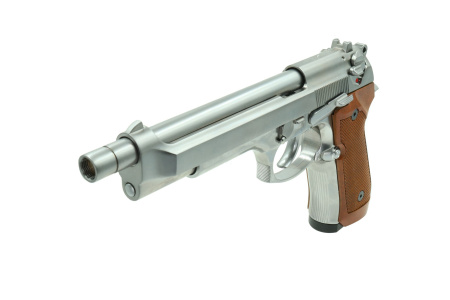 WE M92 Long GBB Gas Full metal Chrome 6mm 25BBs [WE-M006]