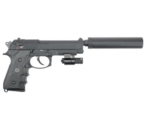 KJW M9 A1 GBB, CO2, черный, металл, рельса, ствол с резьбой
