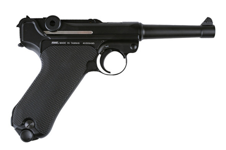 Страйкольный пистолет P08 replica, СО2, металл, Блоу Бэк (KWC)