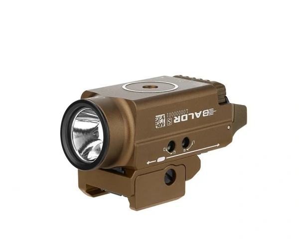 Пистолетный фонарь Olight Baldr S Desert Tan, Li-po 380 mAh, 130 метров, 800 люмен (Комплект)