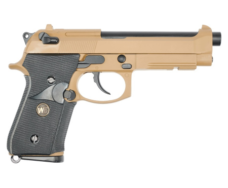 Страйкбольный пистолет WE Beretta M9A1 Rail Tan 6 мм, GBB, Gas WE-M009-TAN