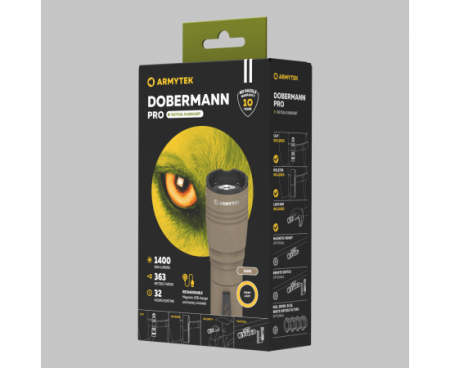Фонарь Armytek Dobermann Pro Magnet USB Sand Warm