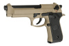 Страйкбольный пистолет WE BERETTA M92F, GAS, Койот, металл, WE-M003