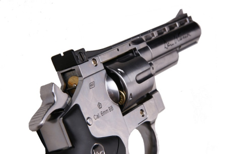 ASG Модель револьвера Dan Wesson 4" MB Silver, серебр