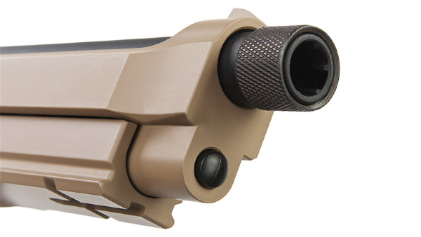 Страйкбольный пистолет KJW M9 A1 GBB, GAS, TAN, металл, рельса, ствол с резьбой M9A1-TBC.GAS TAN