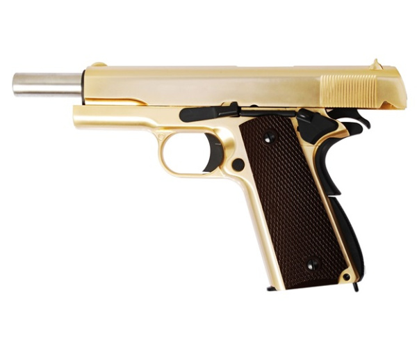 Страйкбольный пистолет WE COLT M1911А1, металл, золоченый, WE-E007A