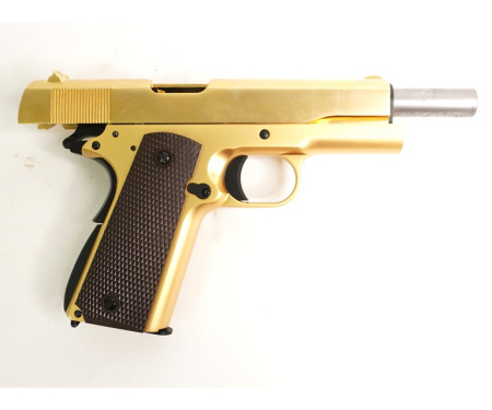 Страйкбольный пистолет WE COLT M1911А1, металл, золоченый, WE-E007A