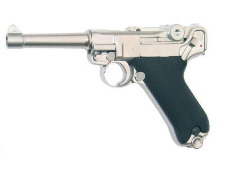 WE Модель пистолета  Luger 'Parabellum' P-08 SHORT, металл, хром