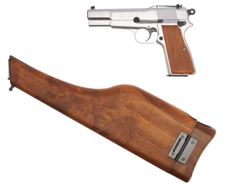 WE BROWNING HI POWER, хромированный, металл