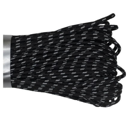 Паракорд 275 (мини) CORD nylon 30м RUS световозвращающий (black)