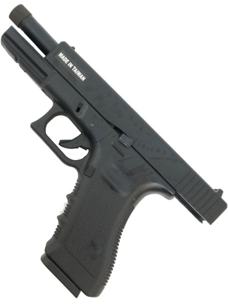 Страйкбольный пистолет KJW GLOCK G17 GBB GAS, ствол с резьбой, мет. слайд KP-17-TBC.GAS
