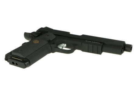 KJW COLT M1911 M.E.U. GBB, СО2, черный, металл, резьба на стволе