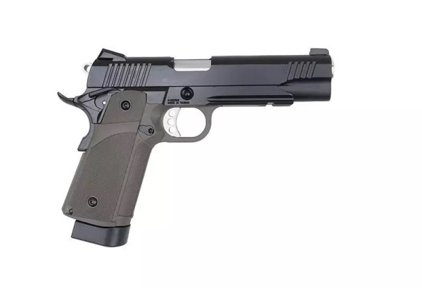 Страйкбольный пистолет KJW HI-CAPA KP-05 (CO2) GBB, металл, оливковая рукоять