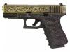 Страйкбольный пистолет WE Glock-19 Gen.3 Bronze, с гравировкой WE-G003BOX-FP