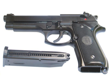 Страйкбольный пистолет Beretta M9, Gas, черный, металл M9.GAS (KJW)