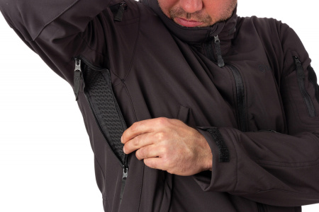 Тактическая куртка 7.62 Фантом, софтшелл, черный NOVATEX