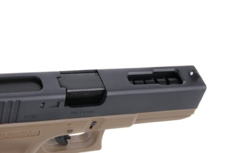 Страйкбольный пистолет WE GLOCK-18 gen3, авт, металл слайд WE-G002A-TAN