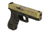 WE Модель пистолета  GLOCK-17 gen3, металл слайд, под бронзу с гравировкой , WE-G001BOX-FP