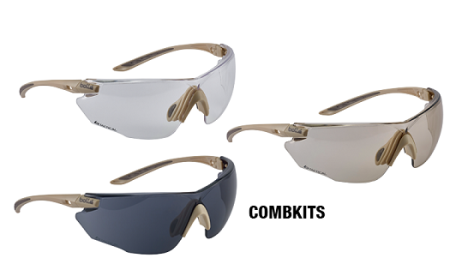 Goggles BOLLE COMBAT Tan with Clear, Smoke and Yellow lens