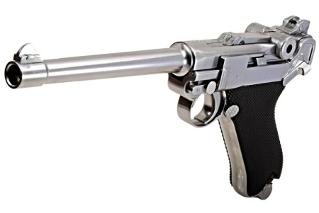 WE Модель пистолета  Luger 'Parabellum' P-08 MIDDLE, хром